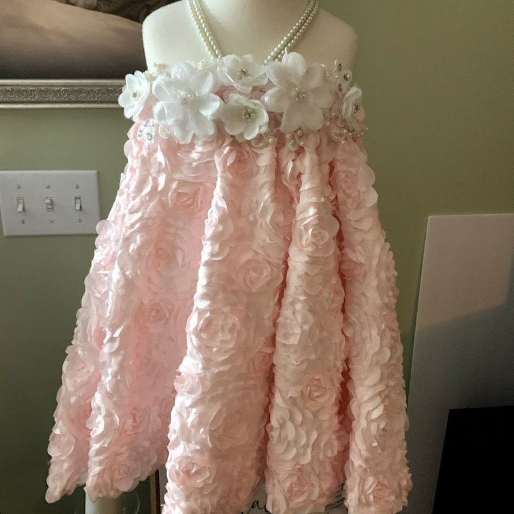 Custom couture rosette dress